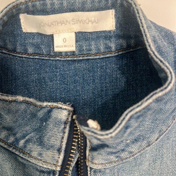 Jonathan Simkhai Denim Long Sleeve Jumpsuit 0 - Picture 2 of 10